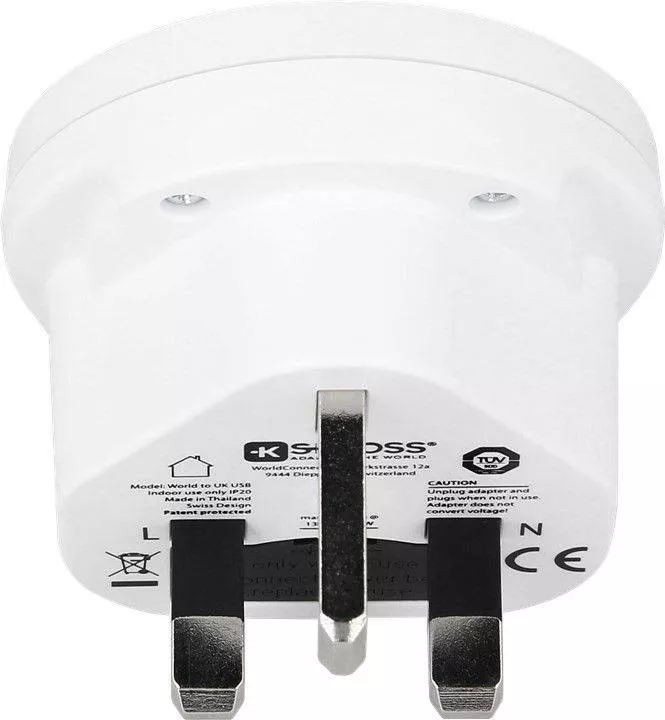 Adaptor Priza UK cu USB - Compatibil Universal, Încărcare Rapidă, Design Alb, Ideal pentru Călătorii Internaționale [1]