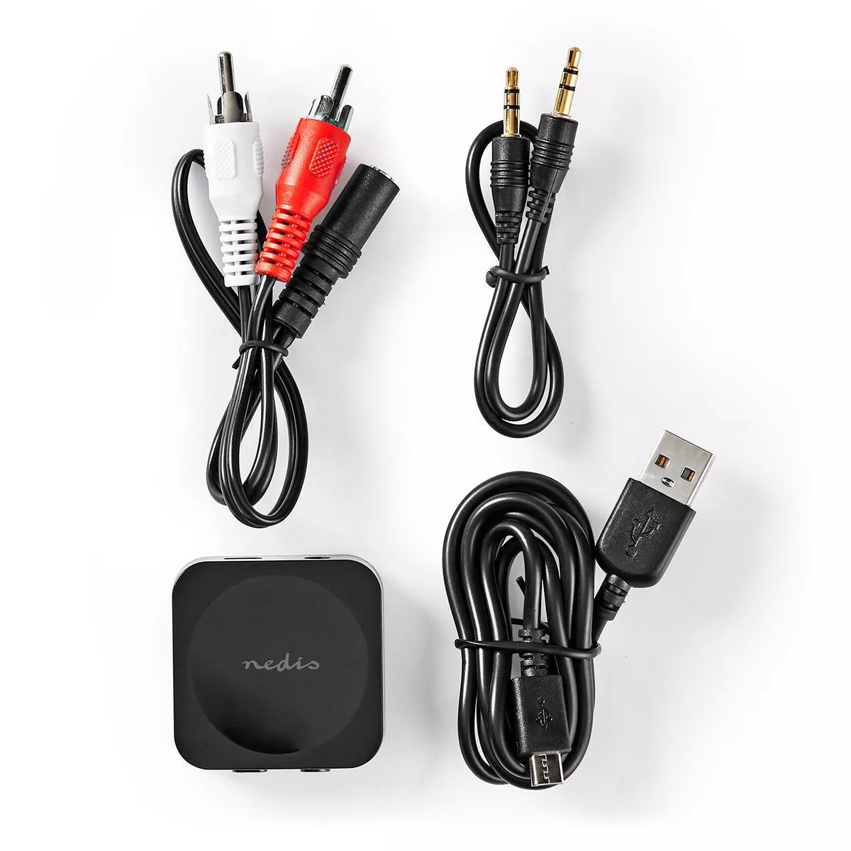 Adaptor receptor audio wireless Bluetooth Nedis 3.5 mm Jack v4.2, USB micro, RCA, Toslink, negru [1]