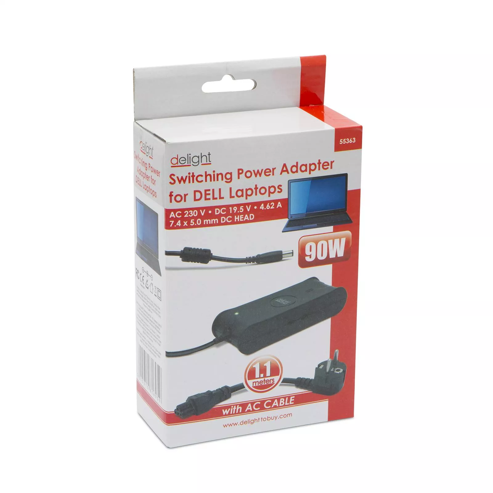 Adaptor rețea laptop Dell 90W 19.5V 4.5A DC 5x7.4 mm, intrare 110-240V AC, culoare neagră [2]