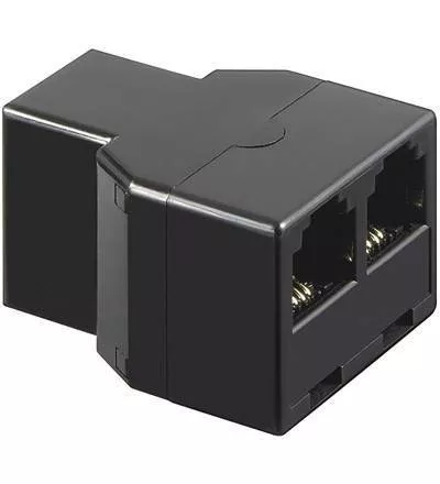 Conectica - Adaptor RJ11 mama la 2x RJ11 mama negru Goobay