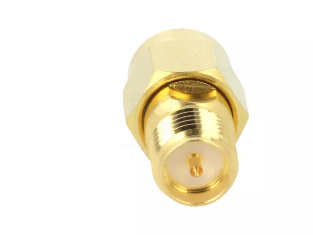 Adaptor SMA tata - RP-SMA tata reverse 50ohm aurit Amphenol 132171RP, placat cu aur, 24 luni garanție. [1]