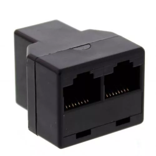 Adaptoare telefon - Adaptor telefonic 1x RJ11 6P4C mama - 2x RJ11 6P4C mama negru Well – IoElectronice.ro