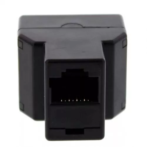 Adaptor telefonic 1x RJ11 6P4C mama - 2x RJ11 6P4C mama negru Well – IoElectronice.ro [1]