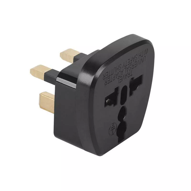 Adaptoare calatorie - Adaptor tensiune priza UK negru UK tata ⇔ Universal 220-240V OEM 24 luni garanție