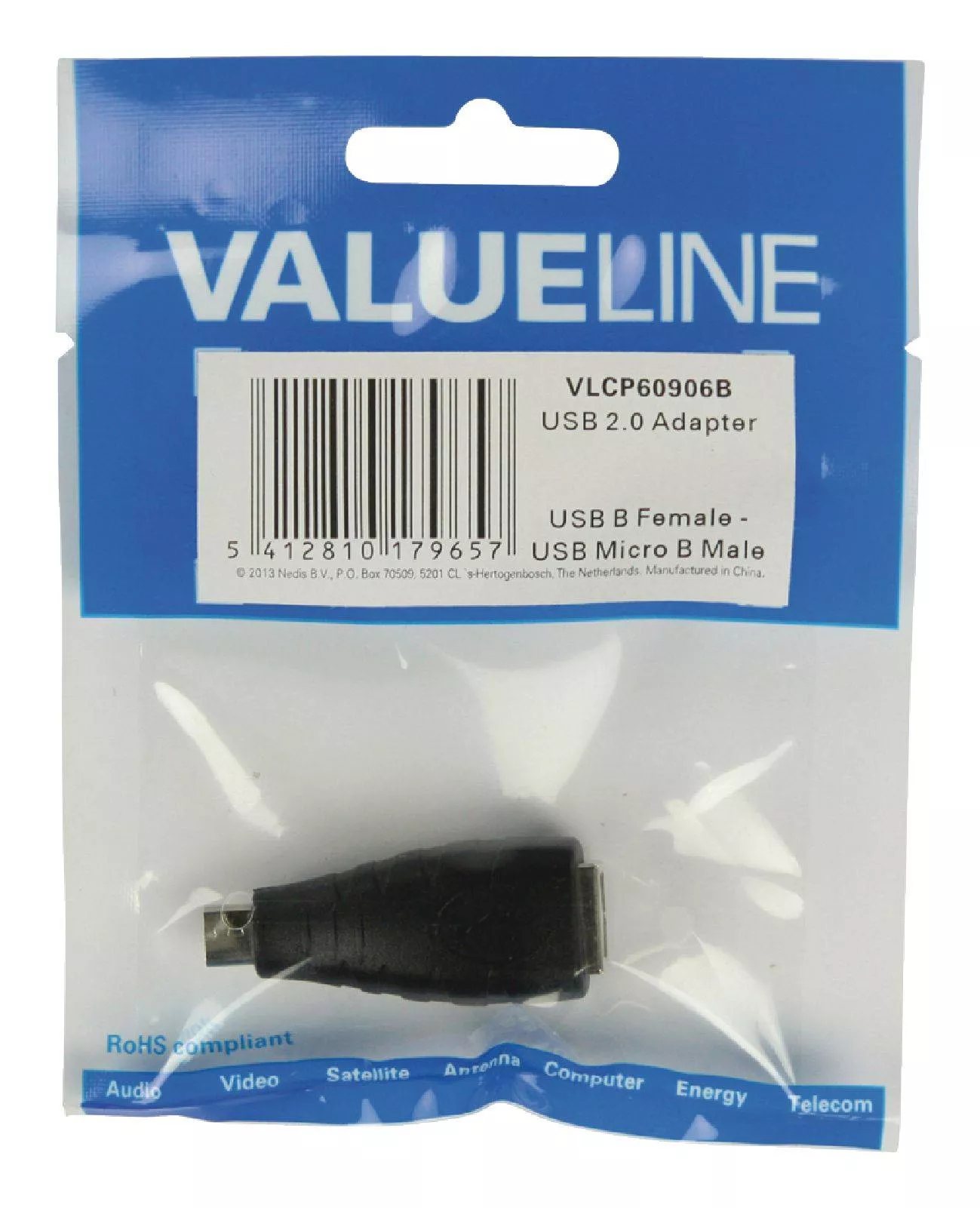 Adaptor USB 2.0 B USB mama - micro USB tata Valueline 0.2m pentru conectare dispozitive [2]