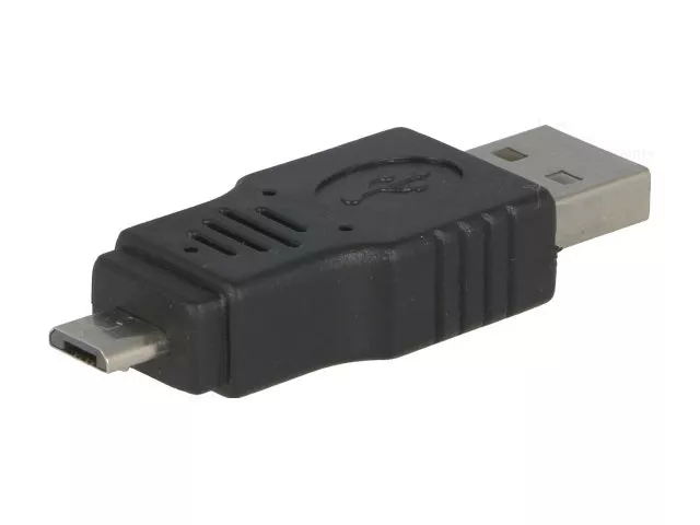 Micro USB - Adaptor USB 2.0 USB A tată - mufă tată USB B micro mufă nichelat VCOM CA416-PB – IoElectronice.ro