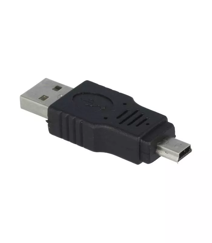 Mini USB - Adaptor USB 2.0 USB A tata - mufă tata USB B mini nichelat VCOM CA412-PB – IoElectronice.ro