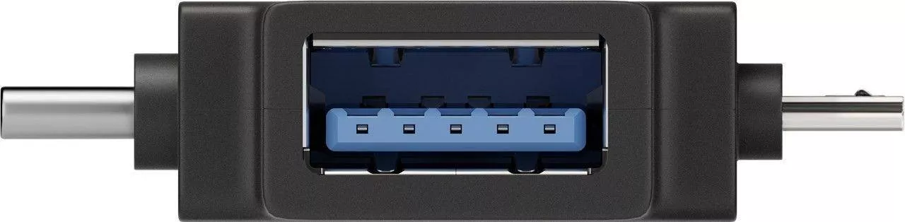 Adaptor USB 3.0 A mama la micro USB tata + USB-C tata Goobay negru [1]