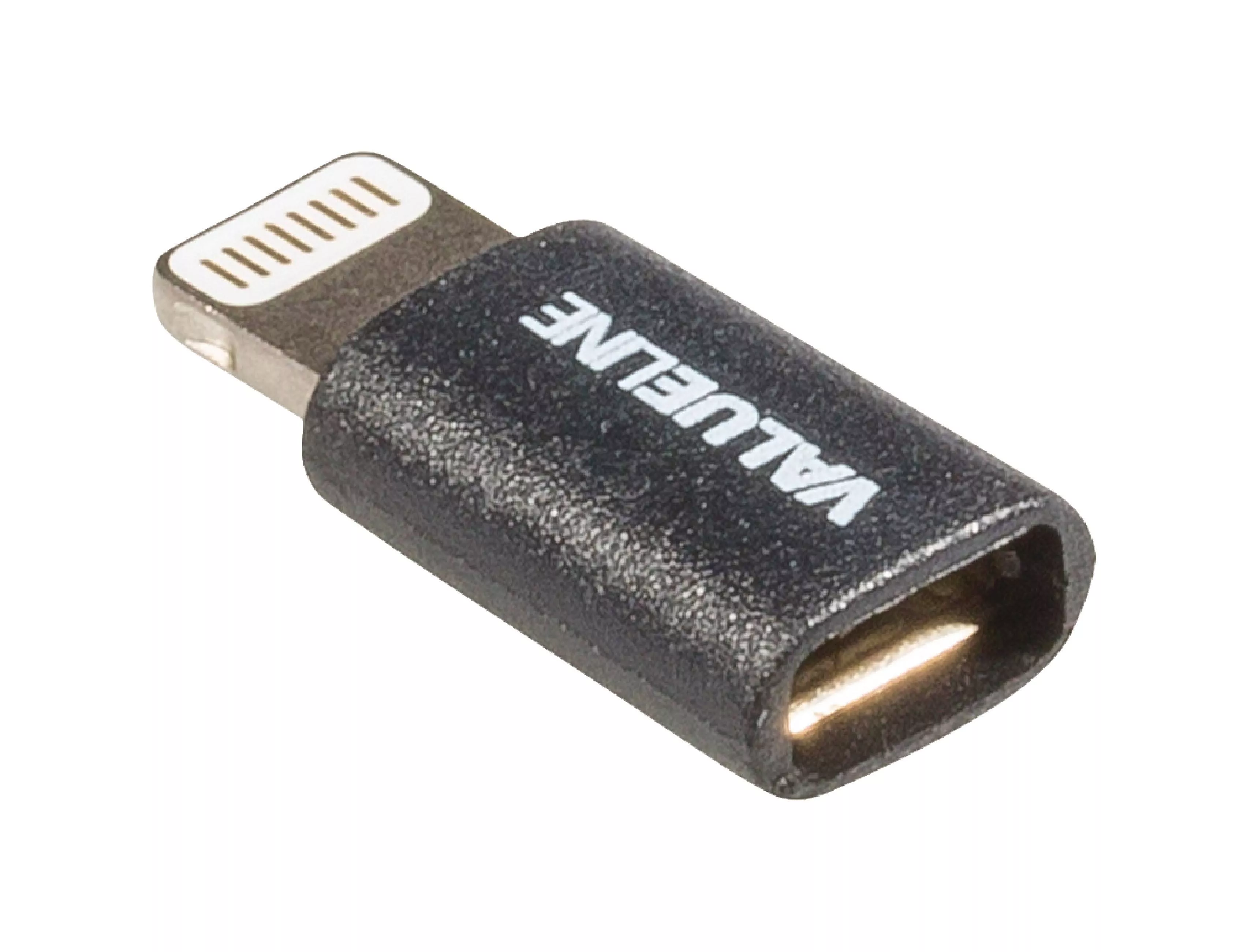 Cabluri telefon-tableta - Adaptor USB Lightning tata - micro USB mama negru Valueline – IoElectronice.ro