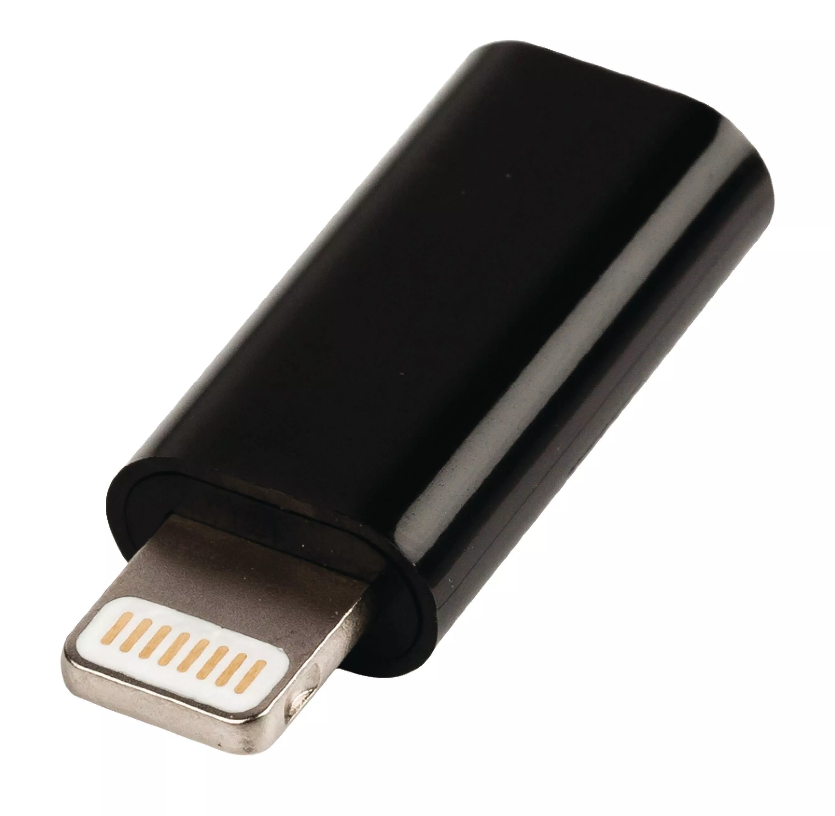 Adaptor USB Lightning tata - micro USB mama negru Valueline, standard USB 2.0, compatibil Apple, lungime 20 cm [2]