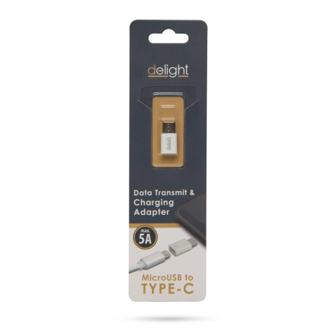 Adaptor USB Type C tata la Micro USB mama alb Delight [2]