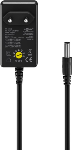 Alimentator 3V-12V 2250mA 11 mufe Goobay 64570, negru, pentru diverse dispozitive electronice [1]