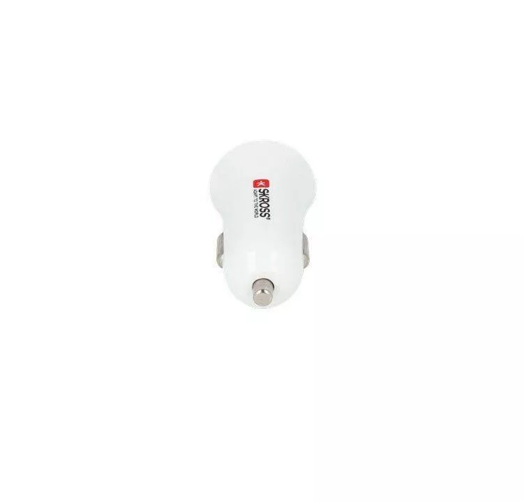 Alimentator brichetă auto USB 12-24V 3.4A Skross cu 2 x USB mama, tensiune de ieșire 5V, culoare albă [1]