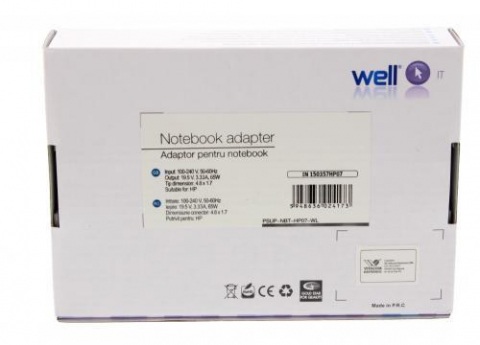 Alimentator HP 19.5V 3.33A 65W, Mufa 4.8x1.7mm - Compatibil Laptop HP, Negru [1]