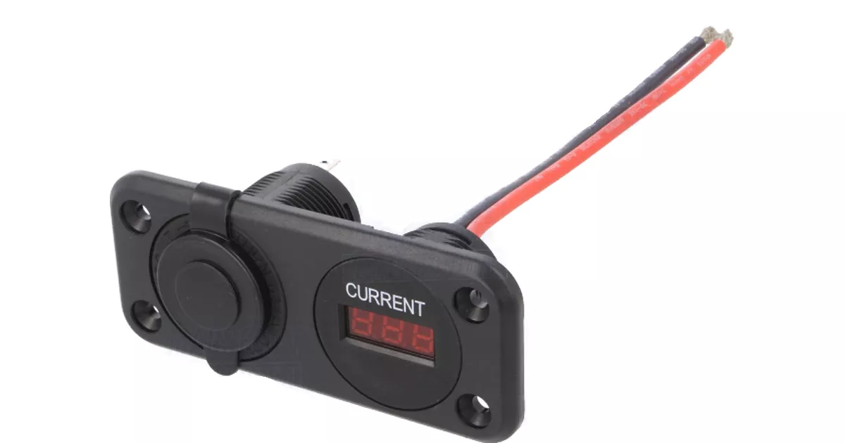 Accesorii bricheta auto - Ampermetru soclu bricheta auto x1 7-33VDC SCI A13-142A251BPD-BB3 – IoElectronice.ro