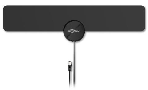 Antena interior Full HD 16dBi filtru GSM/LTE Goobay 67183 neagră, optimizată pentru recepție digitală. [1]