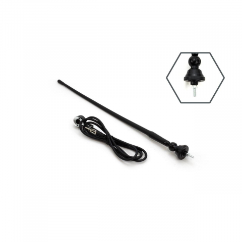 Antena radio auto universală 34cm cu adaptor 5mm și cablu 1,4m | ANT02 [1]