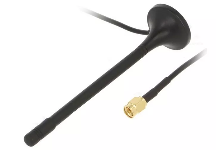 Antene wireless - Antena WiFi 2dBi Verticală cu Montare Magnetică, Conector SMA, 50Ω, 2400-2483.5MHz, Cablu 3m, SR PASSIVES