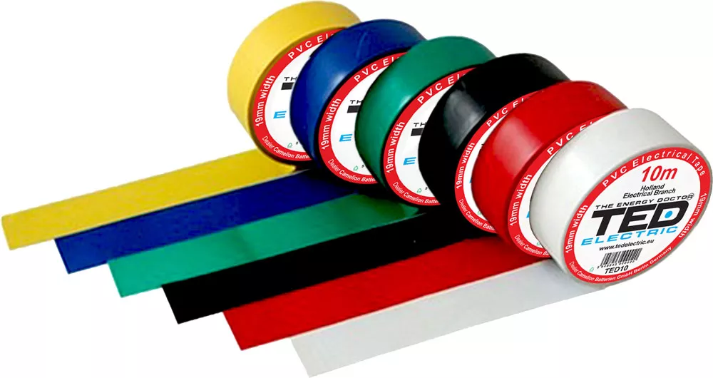 Scule mentenanta - Banda electroizolatoare TED 19mm x 10 metri albastră, tip izolație electrică, model TED