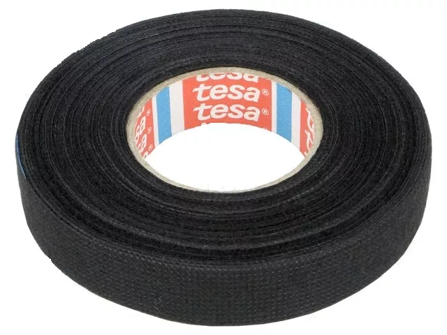 Banda izolatoare - Banda izolatoare panza vata PET 15mm L 15m neagra TESA 51608
