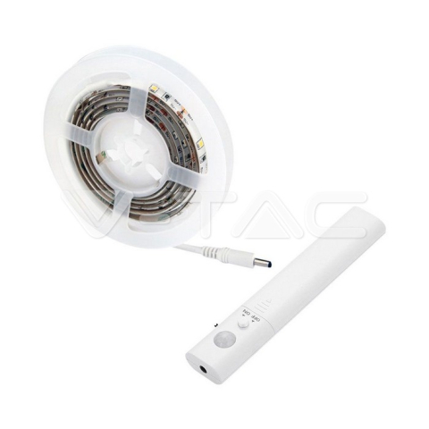 Banda LED 2835 2.4W 1m 4000K cu senzor de mișcare alimentată de 4x AAA V-TAC [1]