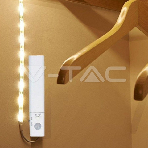 Banda LED 2835 2.4W 1m 4000K cu senzor de mișcare alimentată de 4x AAA V-TAC [7]