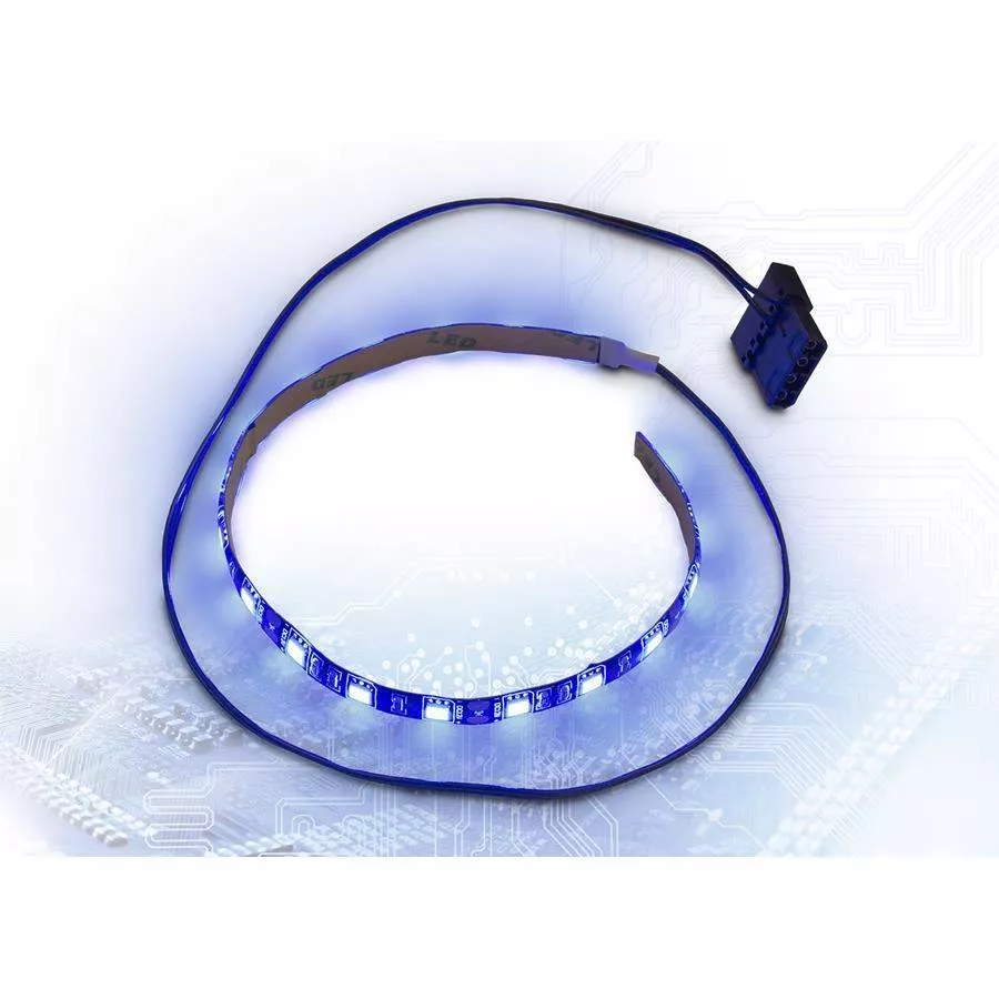 Banda LED - Banda LED Inter-Tech albastră 30cm Molex – IoElectronice.ro