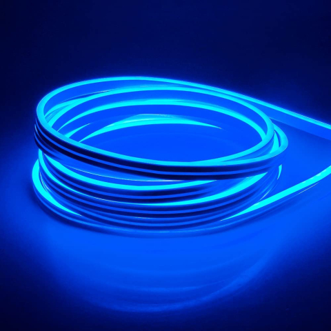 Banda LED NEON albastru 2835 24V 120LED/m 5m IP65 iPixel 27 lumen/m 8W/m [1]
