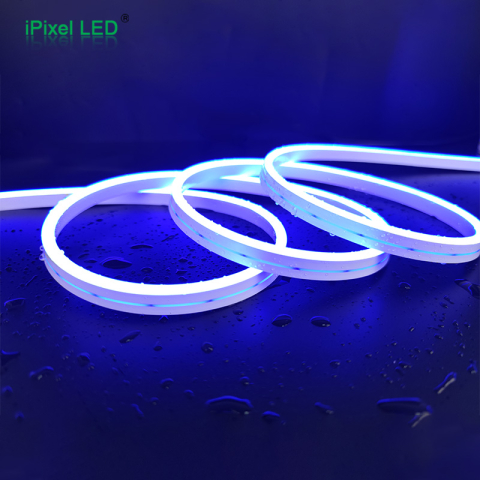 Banda LED NEON albastru 2835 24V 120LED/m 5m IP65 iPixel 27 lumen/m 8W/m [3]