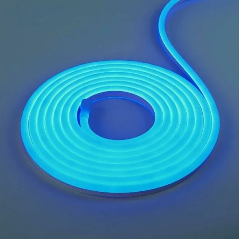 Banda LED NEON albastru 2835 24V 120LED/m 5m IP65 iPixel 27 lumen/m 8W/m [4]
