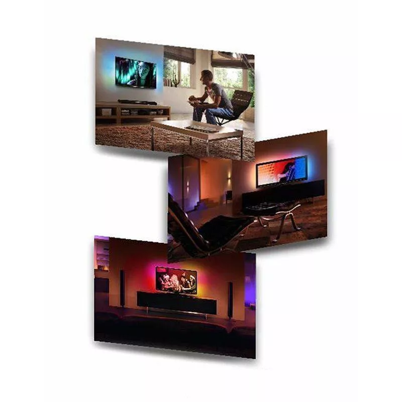 Banda LED RGB backlight ambiental iluminare TV 2m USB A Cabletech [1]