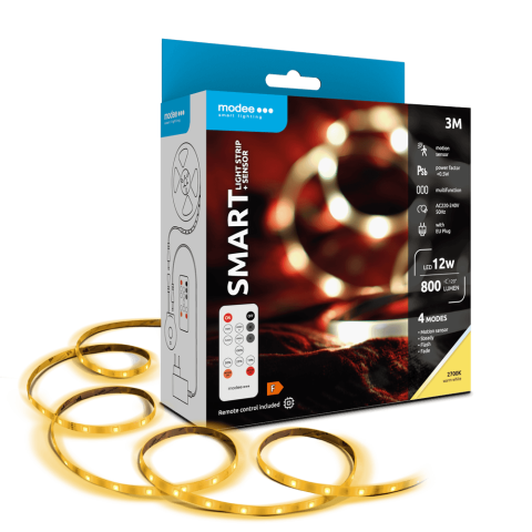 Electrice - Banda LED Smart Modee 12W senzor de mișcare cu telecomandă 2700K 800lm IP20 3m MSL-LS12W3M2700KS-R