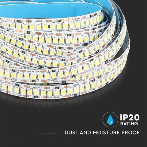 Banda LED SMD2835 12V 20W/m 240LED/m 3000K 5M V-TAC SKU-212164 iluminare alb caldă [5]