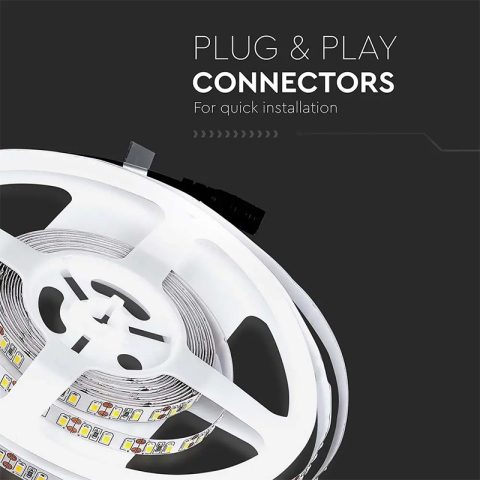 Banda LED SMD3528 12V 8W/m 120LED/m 800lm/m 4000K IP20 5M V-TAC SKU-212042 [5]