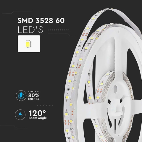 Banda LED SMD3528 60LED/m albastru 4.2W/m 420lm IP20 5m V-TAC SKU-212013 – IoElectronice.ro [3]