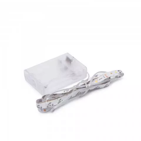 Banda LED - Banda LED Alb Cald 1m cu Baterie și Cablu 0.8m – Iluminare Autonomă pentru Decor și Locații Fără Energie
