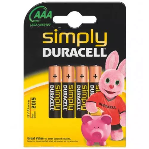 Electrice - Baterii alcaline Duracell AAA R03 4 buc
