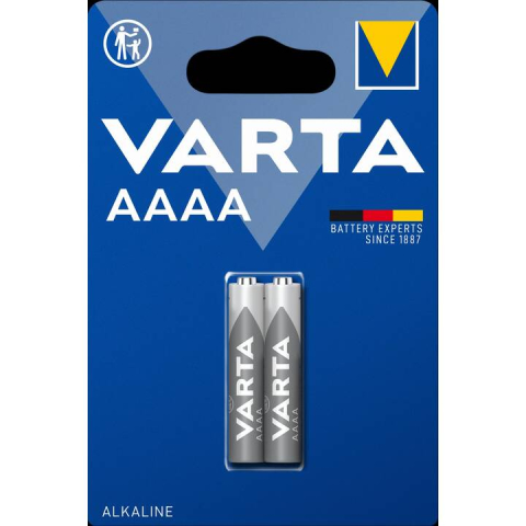 Baterii - Baterii alcaline Varta AAAA 1.5V LR61, set 2 buc, dimensiuni 8.3x41.5mm – energie fiabilă pentru dispozitivele tale