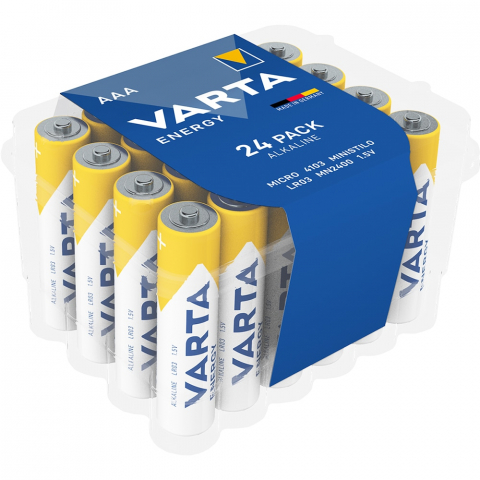 Baterii - Baterii alcaline Varta ENERGY AAA LR3 – Set 24buc pentru dispozitive de bază, jucării și electronice