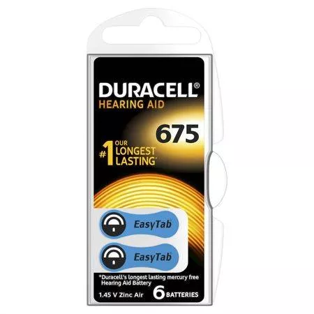 Electrice - Baterii auditive 675 DURACELL Zinc-Air 1.45V ZA675 SET 6BUC – IoElectronice.ro