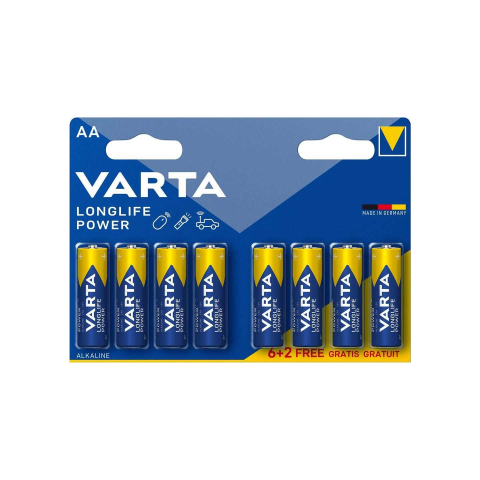 Baterii - Baterii R6 AA Alkaline Longlife Power Varta 8buc/blister – IoElectronice.ro