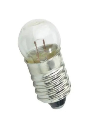 Bec incandescent E10 4.8V glob rotund 555 alb cald OEM [0]