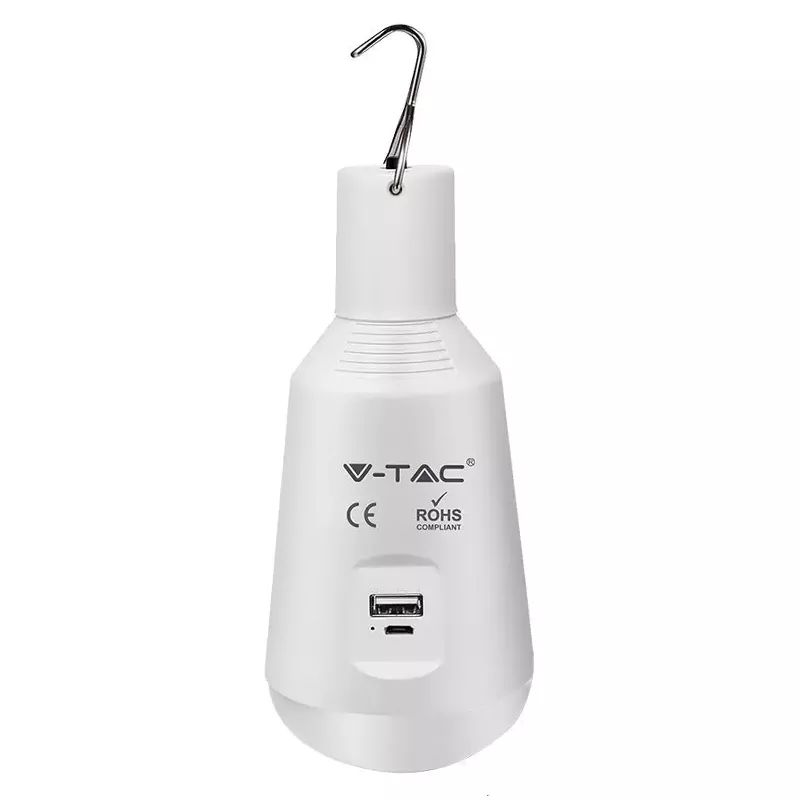 Lanterne-lampi - Bec LED E27 7W 3in1 cu acumulator și încărcare solară V-TAC – IoElectronice.ro