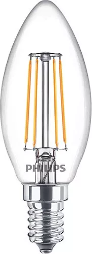 Bec LED filament Philips lumanare B35 E14 4.3W (40W) 470lm 2700K lumina calda 929001889755 – IoElectronice.ro [1]