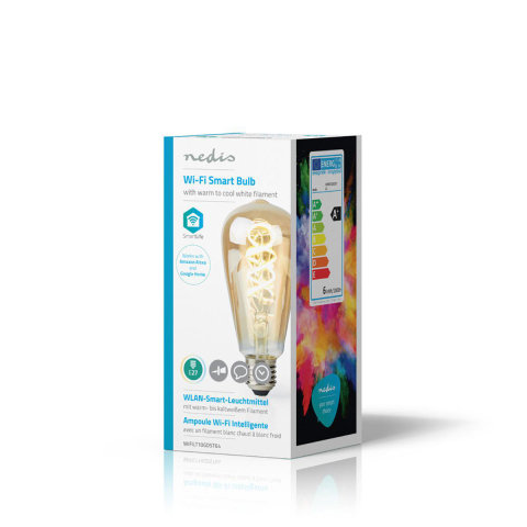 Bec Wi-Fi Smart LED E27 ST64 5.5W 350lm 1800-6500K Nedis cu lumina albă caldă ajustabilă [9]