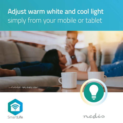 Bec Wi-Fi Smart LED E27 ST64 5.5W 350lm 1800-6500K Nedis cu lumina albă caldă ajustabilă [7]