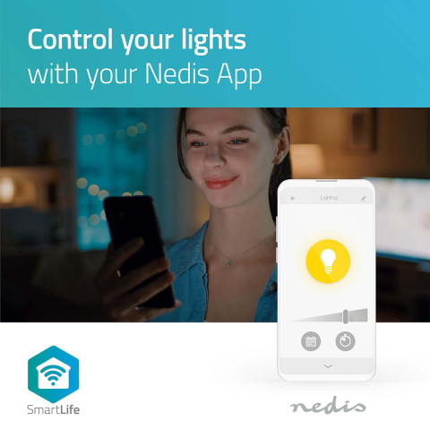 Bec Wi-Fi Smart LED E27 ST64 5.5W 350lm 1800-6500K Nedis cu lumina albă caldă ajustabilă [4]