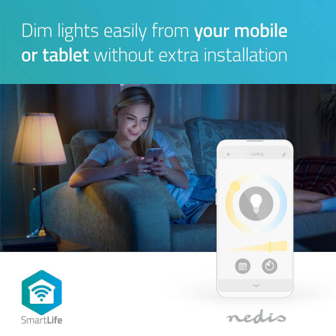 Bec Wi-Fi Smart LED E27 ST64 5.5W 350lm 1800-6500K Nedis cu lumina albă caldă ajustabilă [8]