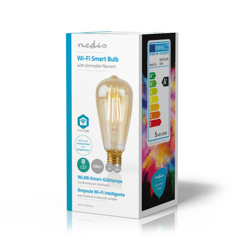 Bec Wi-Fi Smart LED E27 ST64 5W 500lm alb cald Nedis [3]