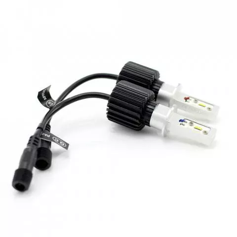 Becuri Far auto LED H3 12-24V 4000lm set 2buc Carguard lumina alb rece [4]